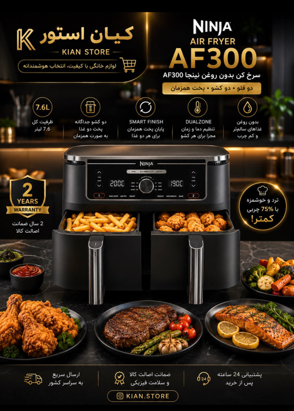 سرخ کن دو سبد نینجا مدل af300
